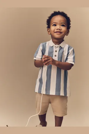 Next Short Sleeve Textured 100% Cotton Polo Shirt and Shorts Set (3mths-7yrs)3 - 4 ans (98 - 104cm)