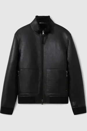 Reiss Curtis - Veste en cuir doublée de shearlingL