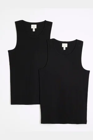 River Island Ajusté aux muscles Gilets côtelés 2 packL