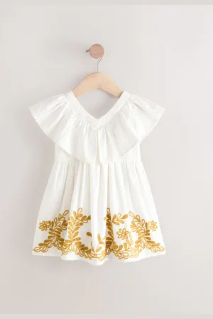 Next Embroidered 100% Cotton Dress (3mths-10yrs)9298cm