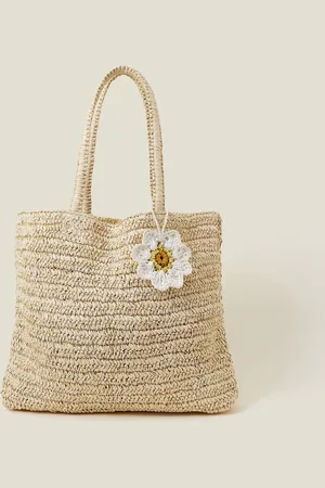 Accessorize Raffia Daisy Shopper Bagun