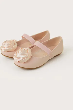 Monsoon Satin Rosette Ballet Flatsr. u.1eu33