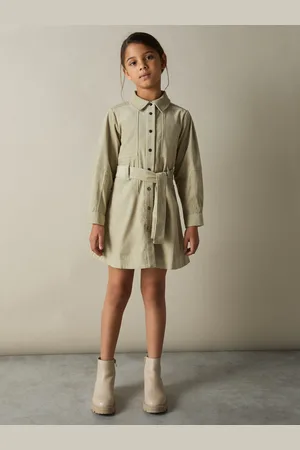 Reiss Mara Corduroy Belted Long-Sleeve Dress7 - 8 ans (122 - 128cm)
