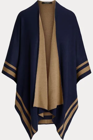 Ralph Lauren Acrylic Stripe Detail Brown PonchoUn an