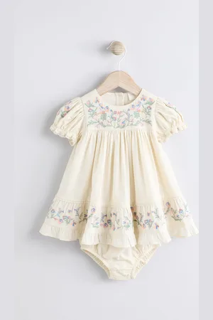 Next Embroidered Baby 100% Cotton Dress (0mths-2yrs)3 - Mois 6 (62 - 68cm)