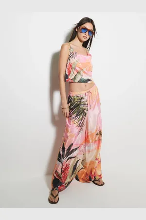 River Island Location Print Flare Trouserslarge