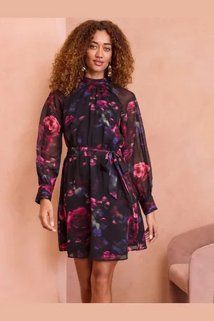 Love & Roses Mini peignoir Fleuri avec détails en trou de serrure