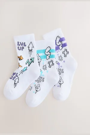 Next Cushioned Footbed Rich Ribbed Tipped Socks 3 Pack4-6.5
