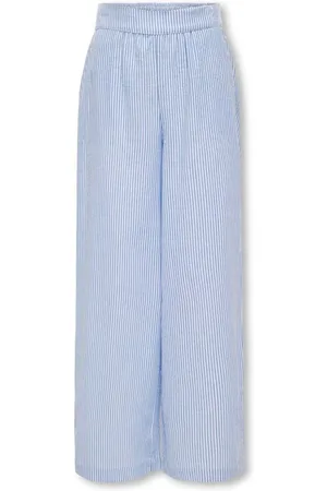 ONLY Pantalon Milla à rayures larges 100% coton bleu146152cm