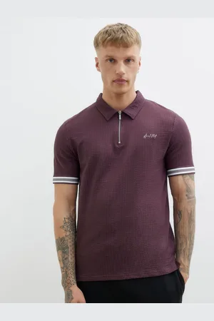River Island Slim Fit Tipped Embroidered Polo ShirtPetit