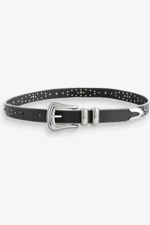 Next Clous diamantés Western Regular Leather CeinturesXS