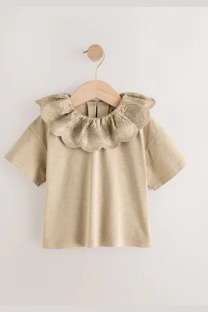 Next Short Sleeve Broderie Collar 100% Cotton Top (3mths-7yrs)5 - 6 ans (110 - 116cm)