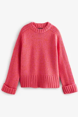 Next Chunky Cuff Sleeve Col rond Pull With Wool2XL Reg
