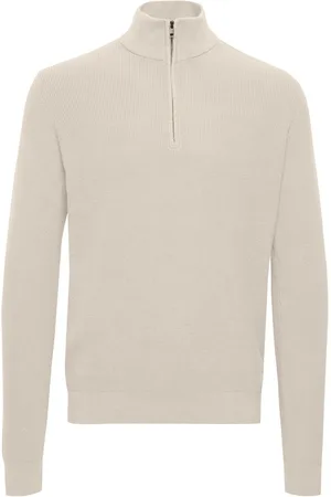 Blend 100{Pull pull-over en coton avec fermeture à glissière au quart de tourXXL