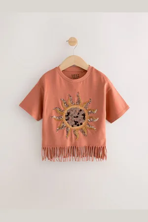 Next Sequin Sun Fringe 100% Cotton T-Shirt (3-16yrs)98104cm