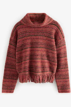 Next Fringe Spacedye High Col roulé Knitted Pull with WoolS Reg