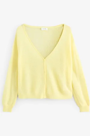 American Vintage Yellow Dumy Long Sleeve V-Neck Cardiganlarge