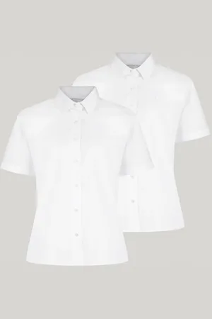 Trutex White Regular Fit Manches courtes 2 Pack School Shirts13 ans (158cm)