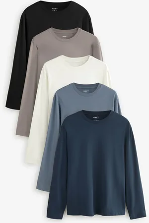 Next Regular Fit Long Sleeve 100% Cotton T-Shirts 5 PackXL