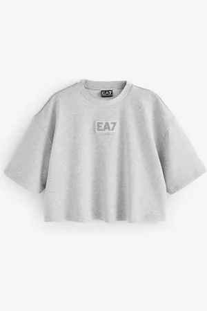 EA7 T-shirt Emporio Armani scintillant à logo brodé en jerseylarge