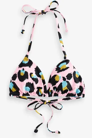 Eleanor Bowmer Pink/Blue Reversible Leopard Print Triangle Bikini Top