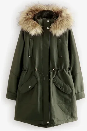 Next À capuche Parka Coat avec bordure en fausse fourrure52