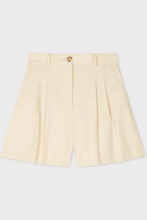 Paul Smith Yellow Pleated Pinstripe Shorts38