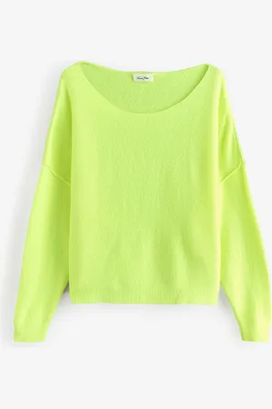 American Vintage Yellow Damsville Long Sleeve Boat Neck JumperXS-S
