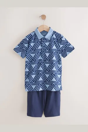 Next Geo Short Sleeve 100% Cotton Polo Shirt and Shorts Set (3-16yrs)4 ans (104cm)