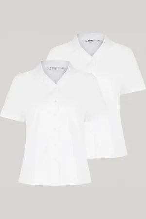Trutex White Revere Collar Regular Fit Manches courtes 2 Pack School Shirts9 - 10 ans (134 - 140cm)