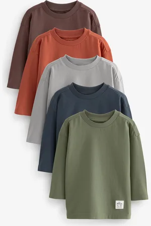 Next 100% Coton uni Manches longues T-shirt 5 Lot (3mois-7ans)3 - 4 ans (98 - 104cm)