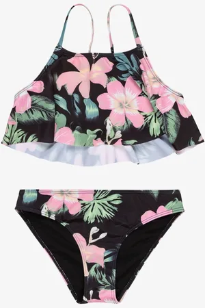 Roxy Shadow Floral Print Flutter Bikini Set128134cm