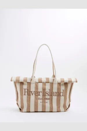 River Island Striped Fold Over Beach Bagun