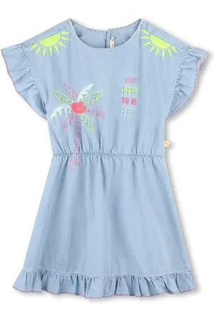 Billieblush Blue Denim Skater Dress With Embroidery Detail128134cm