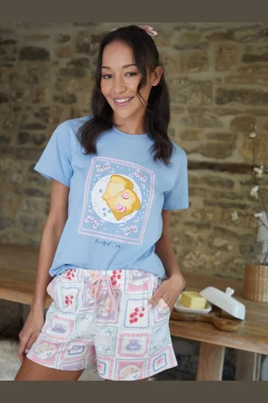 Threadbare Graphic Print Shortie 100% Cotton Pyjamas Set42