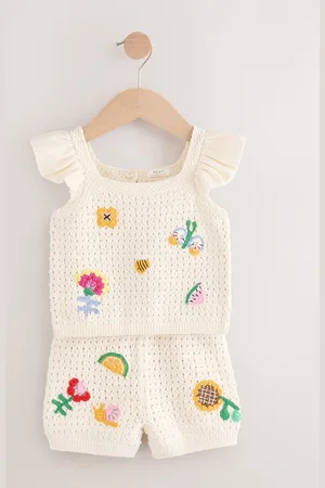 Next Crochet Knit 100% Cotton Shorts Set (3mths-7yrs)7480cm