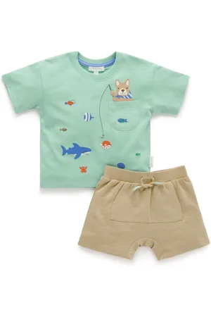 Purebaby Animal Print 100% Cotton T-Shirt and Shorts Set7480cm