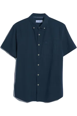 Original Penguin Chemises blanches manches texturées 100% coton blancMédium