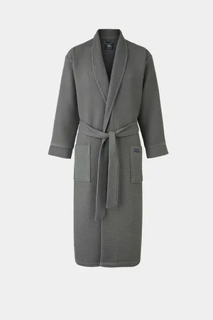 SAVILE ROW 100Robe de chambre en coton gaufré grisXL