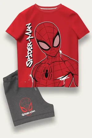 Brand Threads Spiderman 100% coton haut et ensemble court116122cm