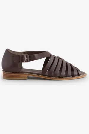 CELTIC & CO. Woven Peep Toe Brown Sandalseu355