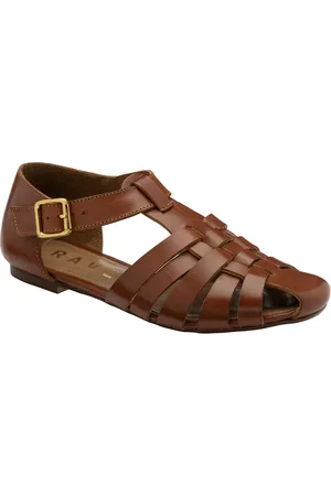 Ravel Sandales Fisherman plates en cuir