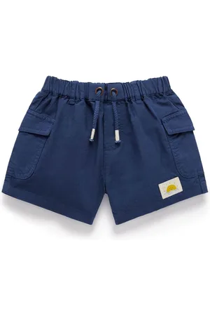 Purebaby Blue Linen Blend Shorts9298cm