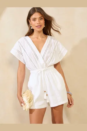Lipsy London 100% Cotton Manches courtes Trim Detail Kimono Combinaison40