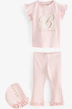 Ted Baker 2 Piece Pink Frill T-Shirt and Flare Set110116cm