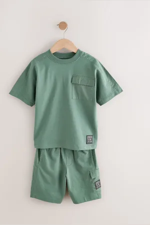 Next 100% Cotton Utility Short Sleeve T-Shirt and Shorts Set (3-16yrs)122128cm
