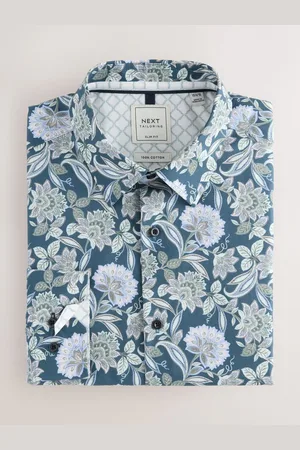 Next 100% Cotton Long Sleeve Single Cuff Printed Formal Shirt145dans