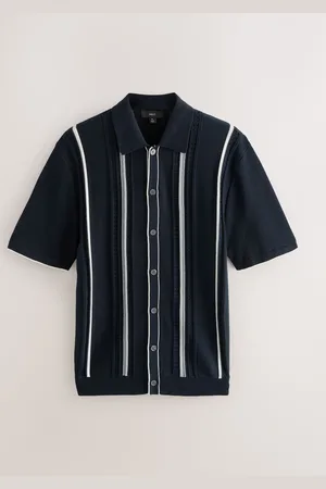 Next Polo en maille à manches courtes à rayures verticales en cotonMédium