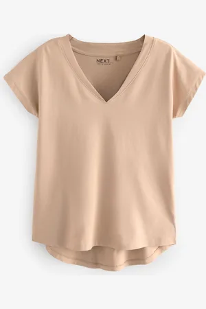 Next T-shirt à manches longues en coton riche 100% avec col en VM Reg