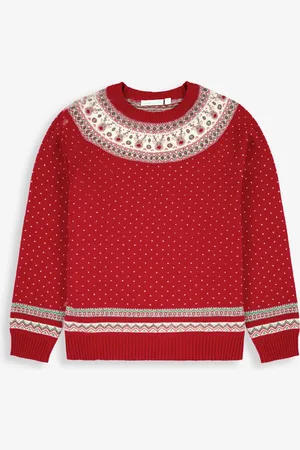 JoJo Maman Bébé Renne de Noël tricoté Fair Isle Pattern PullS